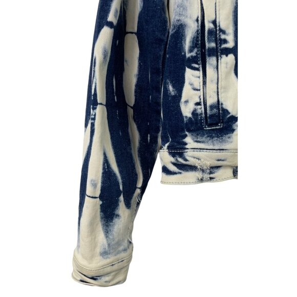 Vervet Flying Monkey Womens Size M Cropped Denim Jean Jacket Dyed Bleach Wash - Picture 6 of 11